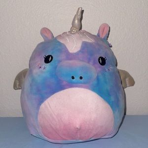 “SQUISHMALLOW” PINK-BLUE-PURPLE UNICORN WITH ORIGINAL TUSH TAGS, SIZE IS 9”